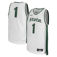 Youth Nike #1 White Michigan State Spartans Alternate Replica Basketball Jersey