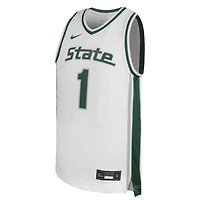 Youth Nike #1 White Michigan State Spartans Alternate Replica Basketball Jersey
