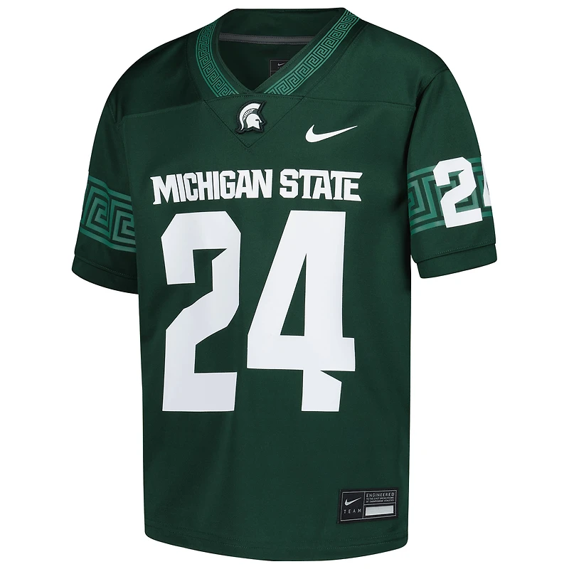 Maillot de jeu réplique vert pour jeunes Nike #24 Michigan State Spartans Untouchable