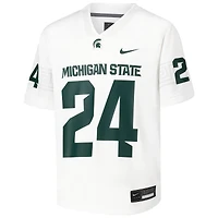 Maillot de football pour jeunes Nike #24 blanc Michigan State Spartans Untouchable