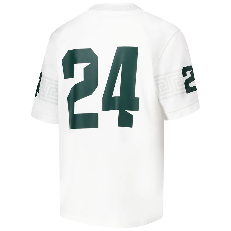 Maillot de football pour jeunes Nike #24 blanc Michigan State Spartans Untouchable