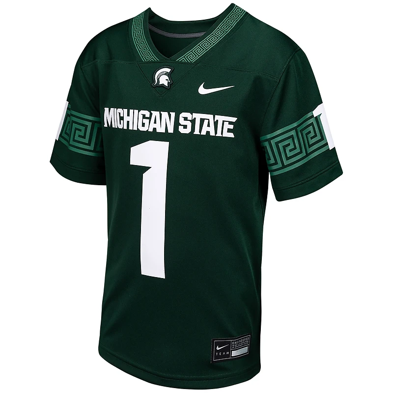 Maillot de match football Nike # Vert Michigan State Spartans pour jeunes