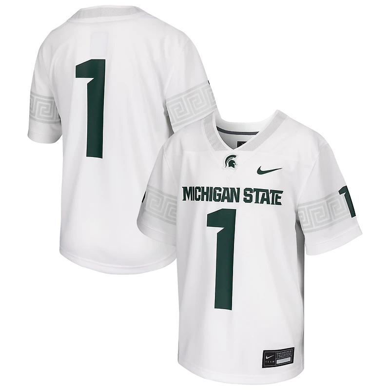 Maillot de match football Nike # Blanc Michigan State Spartans pour jeunes