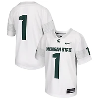 Maillot de match football Nike # Blanc Michigan State Spartans pour jeunes