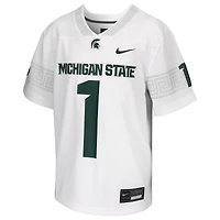 Maillot de match football Nike # Blanc Michigan State Spartans pour jeunes