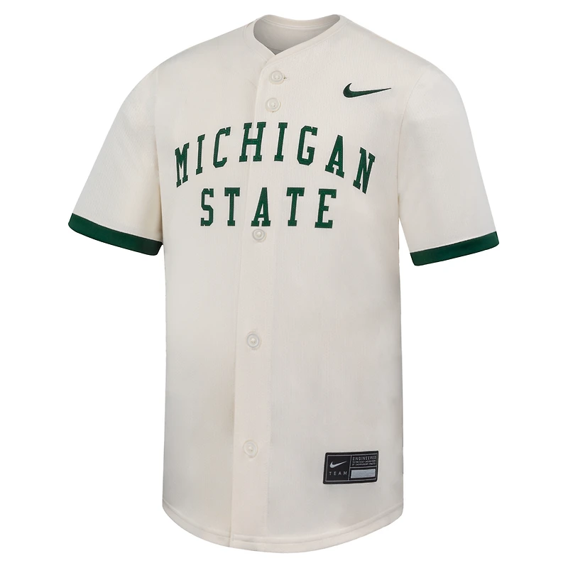 Maillot de baseball Nike blanc pour jeunes, édition limitée Michigan State Spartans
