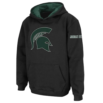 Sweat à capuche noir avec grand logo des Spartans de l'État du Michigan pour jeunes Stadium Athletic