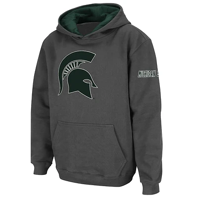 Sweat à capuche avec grand logo Michigan State Spartans pour jeunes Stadium Athletic Charcoal