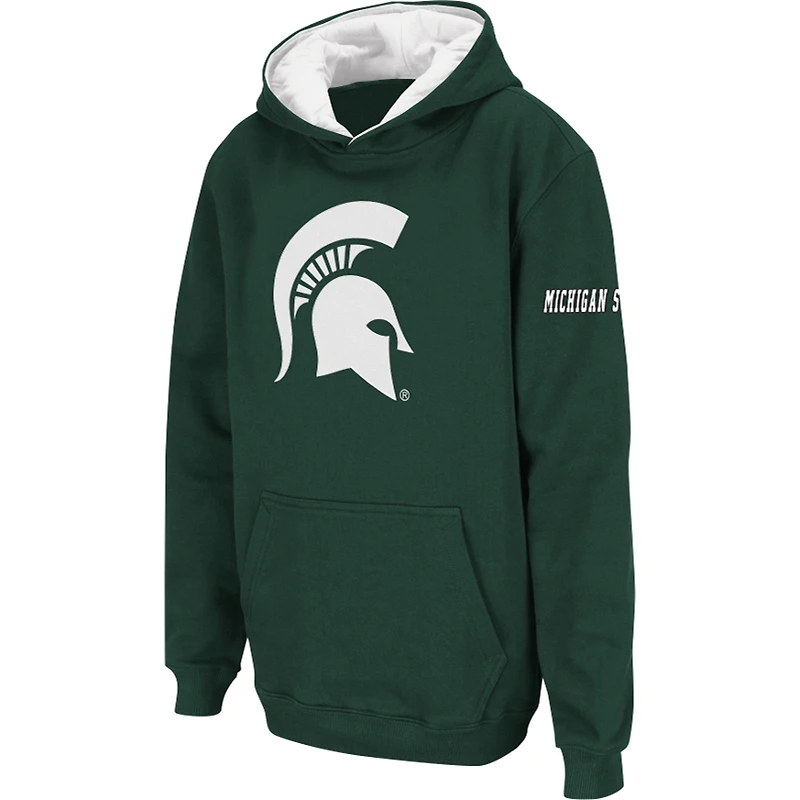 Sweat à capuche avec grand logo des Spartans de l'État du Michigan pour jeunes Stadium Athletic vert