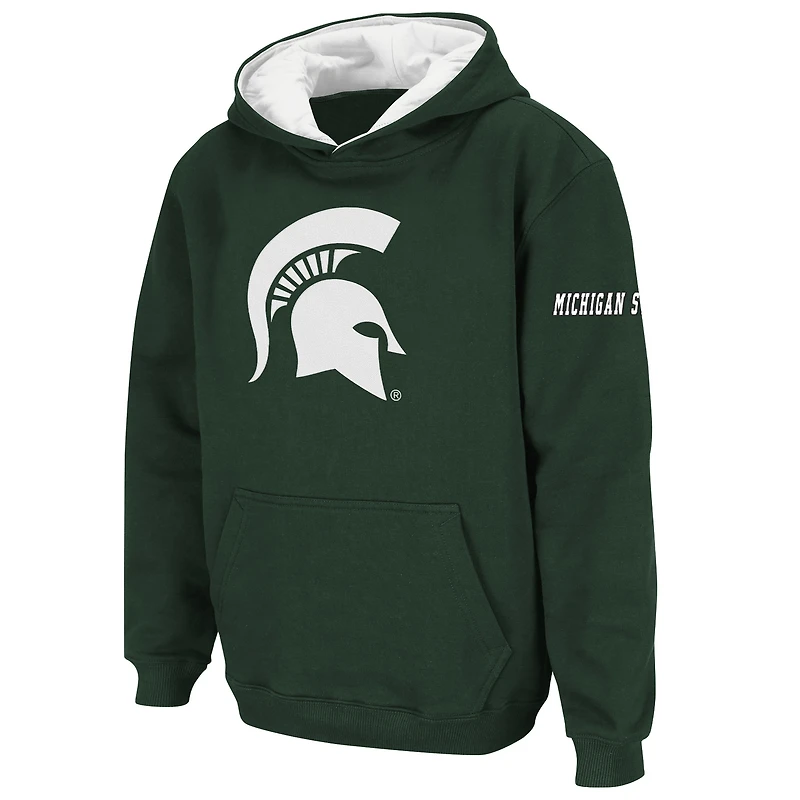 Sweat à capuche avec grand logo des Spartans de l'État du Michigan pour jeunes Stadium Athletic vert
