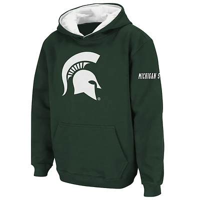 Sweat à capuche avec grand logo des Spartans de l'État du Michigan pour jeunes Stadium Athletic vert