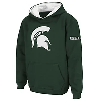 Sweat à capuche avec grand logo des Spartans de l'État du Michigan pour jeunes Stadium Athletic vert