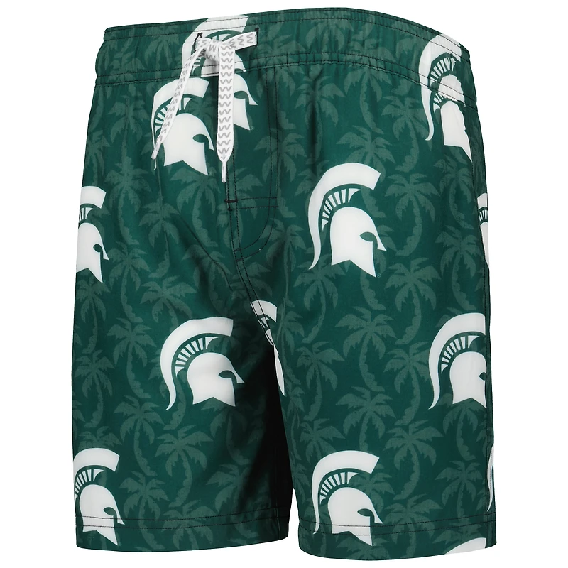 Wes & Willy Green Michigan State Spartans Palm Tree Short de bain pour jeune