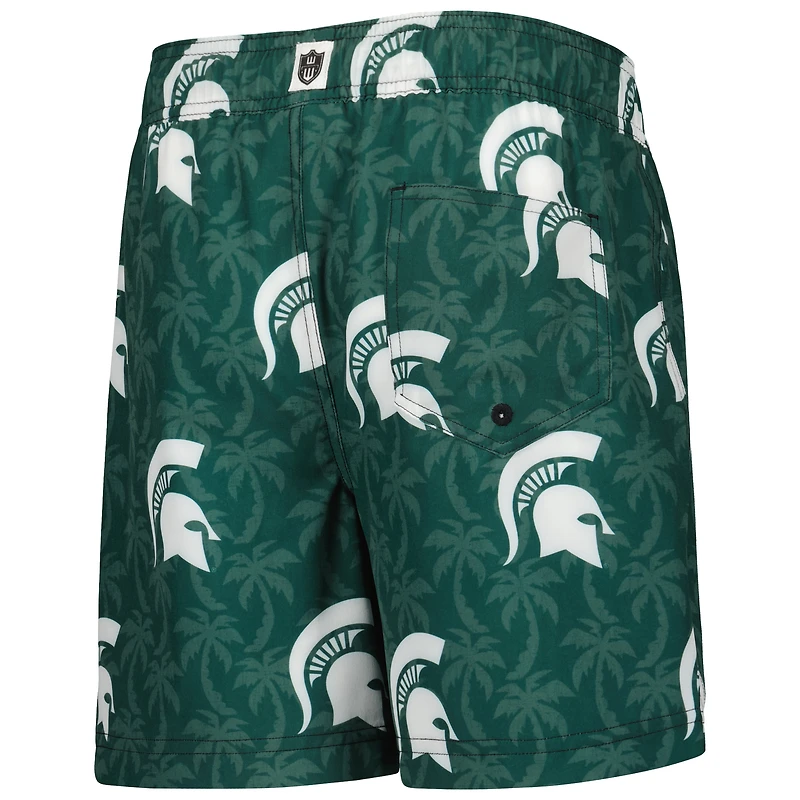 Wes & Willy Green Michigan State Spartans Palm Tree Short de bain pour jeune