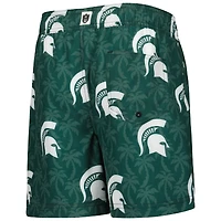 Wes & Willy Green Michigan State Spartans Palm Tree Short de bain pour jeune