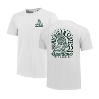 T-shirt blanc pour jeunes avec motif mascotte des Spartans de l'État du Michigan