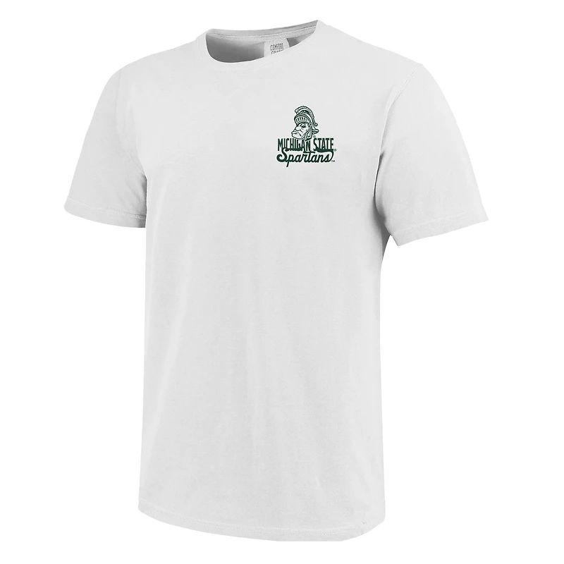 T-shirt blanc pour jeunes avec motif mascotte des Spartans de l'État du Michigan