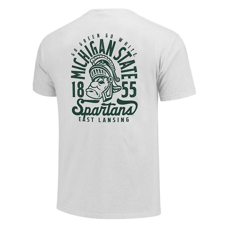 T-shirt blanc pour jeunes avec motif mascotte des Spartans de l'État du Michigan