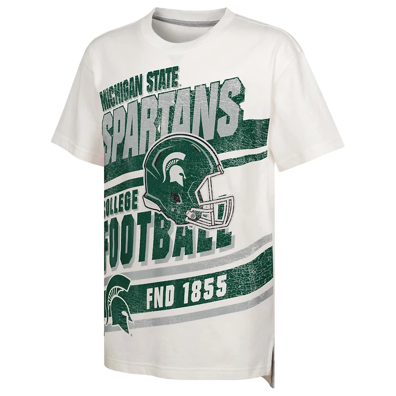 Youth White Michigan State Spartans Let's Get Loud Oversized T-Shirt