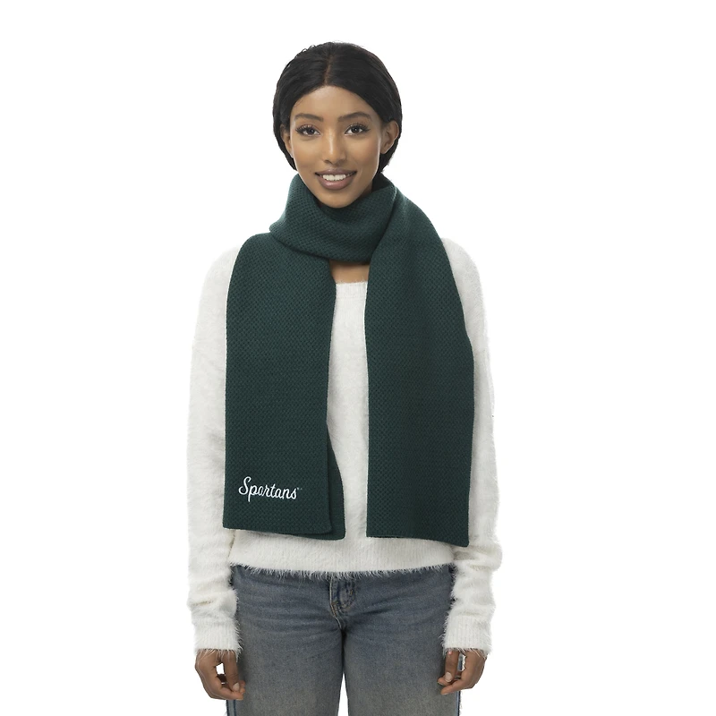 Écharpe en tricot tendance verte ZooZatz Michigan State Spartans