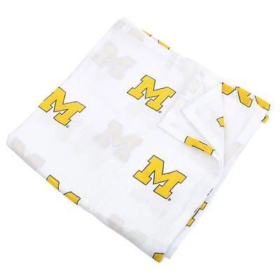 Couverture d'emmaillotage en mousseline pour bébé Three Little Anchors Michigan Wolverines 47'' x 47''