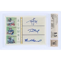 Braylon Edwards, Ty Law and Tom Brady Michigan Wolverines Autographed 2009 Topps Magic Triple Auto #ATA-LBE #15/25 BGS Authenticated 9.5/10 Card - 9.5,9,9.5,9.5 Subgrades
