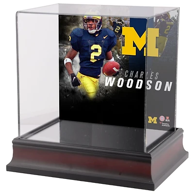 Étui de luxe pour mini-casque en acajou Charles Woodson Michigan Wolverines