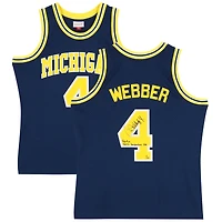 Chris Webber Michigan Wolverines Autographed Chris Webber Michigan Wolverines Autographed Navy 1991 Mitchell & Ness Swingman Jersey with Multiple Inscriptions - Limited Edition #1/25