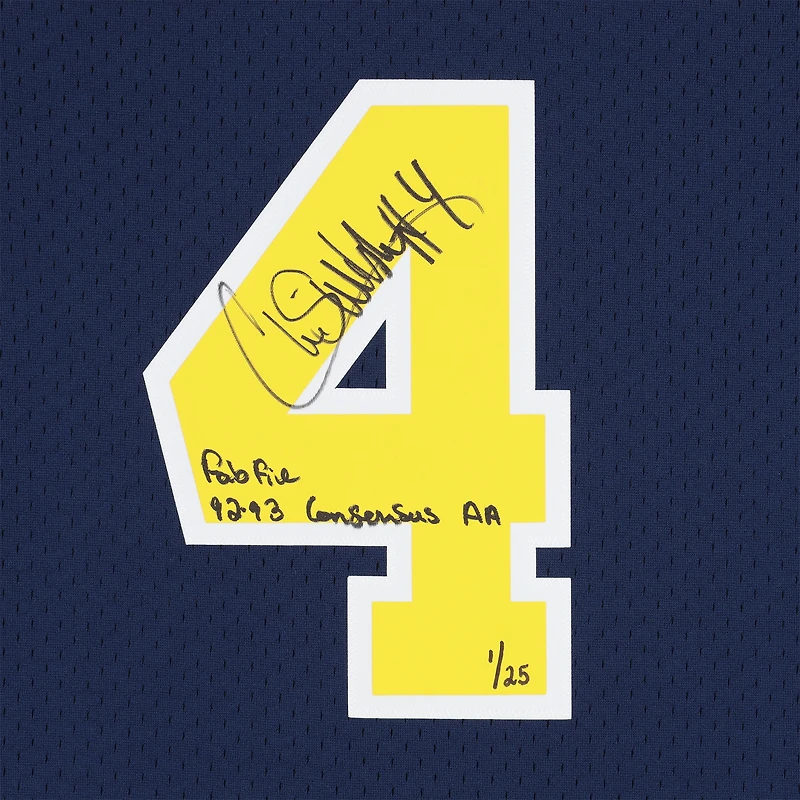 Chris Webber Michigan Wolverines Autographed Chris Webber Michigan Wolverines Autographed Navy 1991 Mitchell & Ness Swingman Jersey with Multiple Inscriptions - Limited Edition #1/25