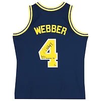 Chris Webber Michigan Wolverines Autographed Chris Webber Michigan Wolverines Autographed Navy 1991 Mitchell & Ness Swingman Jersey with Multiple Inscriptions - Limited Edition #1/25