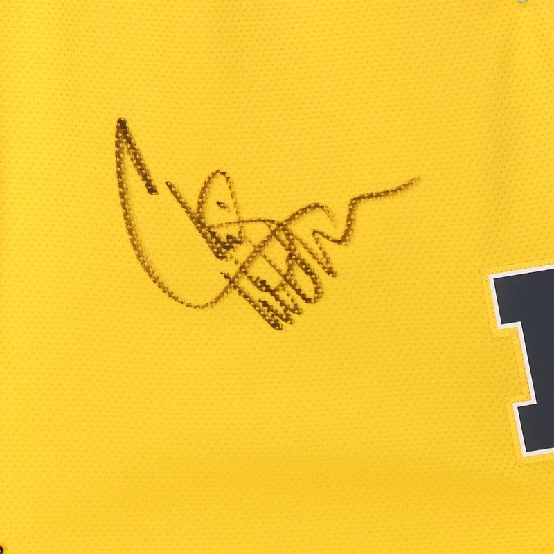 Chris Webber Michigan Wolverines Autographed Jordan Brand Maize Replica Basketball Shorts