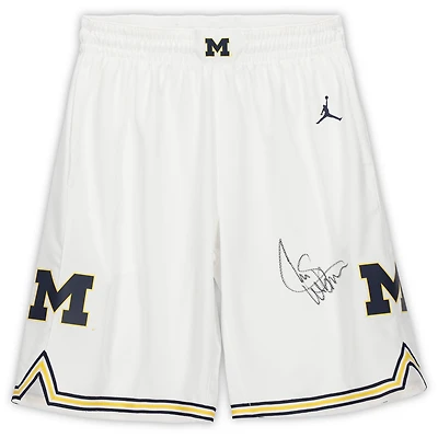 Chris Webber Michigan Wolverines Autographed Jordan Brand White Replica Basketball Shorts