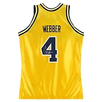 Chris Webber Michigan Wolverines Autographed Maize Mitchell & Ness 1991-92 Authentic Jersey