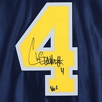 Maillot authentique dédicacé par Chris Webber des Michigan Wolverines de la marine 1991-92 Mitchell & Ness avec inscription « Fab Five »