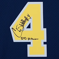 Maillot Swingman Mitchell & Ness 1991-92 autographié par Chris Webber des Michigan Wolverines avec inscription « 92-93 All-American »
