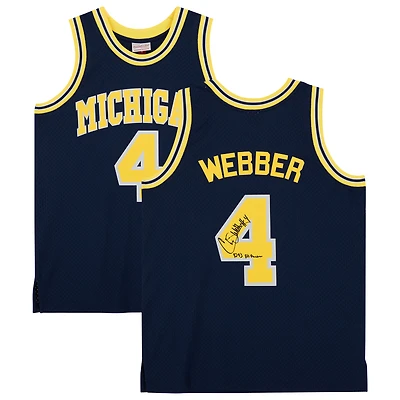 Chris Webber Michigan Wolverines Autographed Navy 1991-92 Mitchell & Ness Swingman Jersey with "92-93 All-American" Inscription