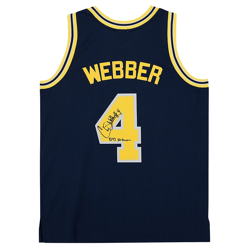 Chris Webber Michigan Wolverines Autographed Navy 1991-92 Mitchell & Ness Swingman Jersey with "92-93 All-American" Inscription
