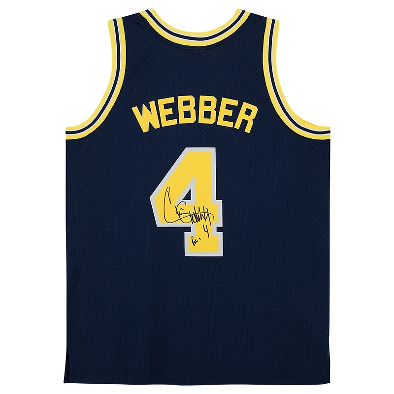 Chris Webber Michigan Wolverines Autographed Navy 1991-92 Mitchell & Ness Swingman Jersey with "Fab Five" Inscription
