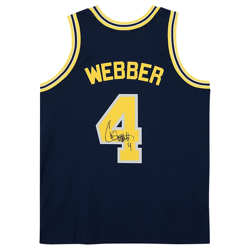 Chris Webber Michigan Wolverines Autographed Navy 1991-92 Mitchell & Ness Swingman Jersey
