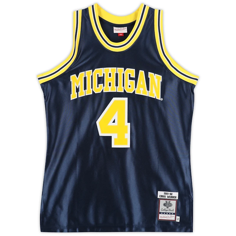 Chris Webber Michigan Wolverines Autographed Navy 1991 Mitchell & Ness Authentic Jersey with Multiple Inscriptions - Limited Edition of 25