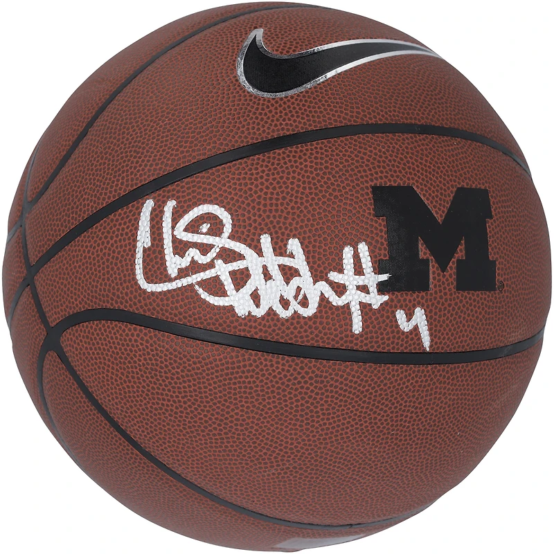 Réplique du logo Nike de l'équipe des Wolverines du Michigan, dédicacée par Chris Webber