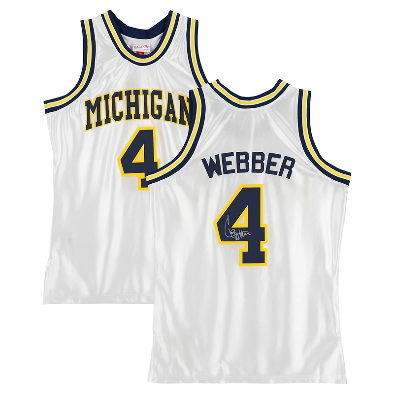Chris Webber Michigan Wolverines Autographed White Mitchell & Ness 1991-92 Authentic Jersey
