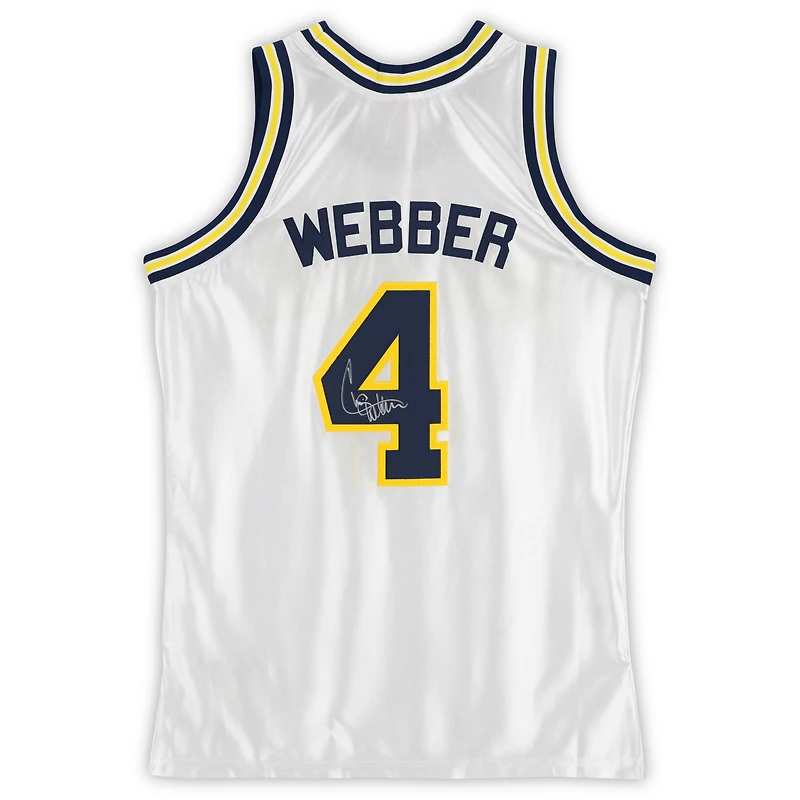 Chris Webber Michigan Wolverines Autographed White Mitchell & Ness 1991-92 Authentic Jersey