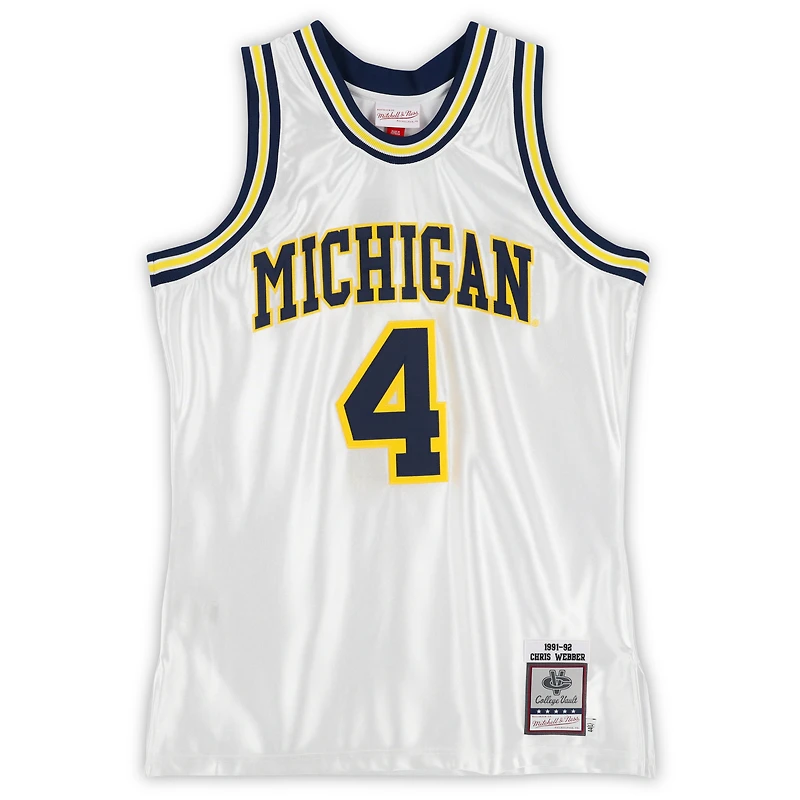 Chris Webber Michigan Wolverines Autographed White Mitchell & Ness 1991-92 Authentic Jersey