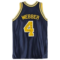 Maillot authentique Mitchell & Ness 1991-92 des Michigan Wolverines, signé par Chris Webber (Marine), avec inscriptions multiples - Édition limitée à 30 exemplaires