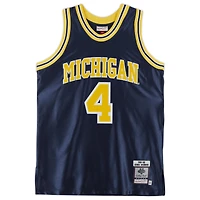 Maillot authentique Mitchell & Ness 1991-92 des Michigan Wolverines, signé par Chris Webber (Marine), avec inscriptions multiples - Édition limitée à 30 exemplaires