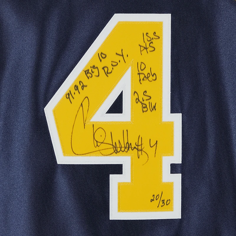 Chris Webber Navy Michigan Wolverines Autographed Mitchell & Ness 1991-92 Authentic Jersey with Multiple Inscriptions - Limited Edition of 30