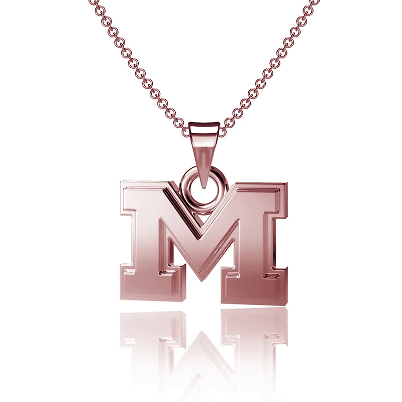 Dayna Designs Michigan Wolverines Collier pendentif en or rose