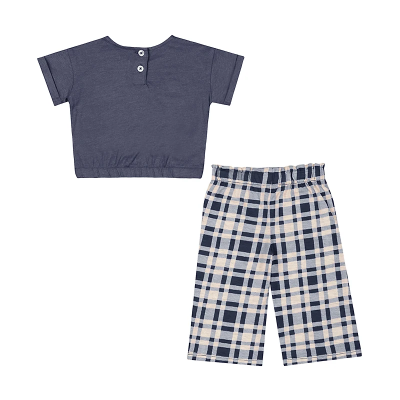 Girls Infant Colosseum Navy Michigan Wolverines Sky Castle Two-Piece T-Shirt and Pants Set