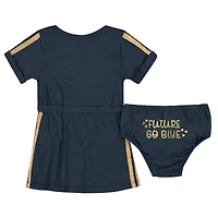 Girls Newborn & Infant Colosseum Navy Michigan Wolverines Xur Dress and Bloomer Set